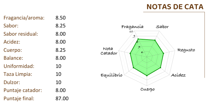 Image of SCA Coffee Scorecard for Ethiopian Guji Coffee